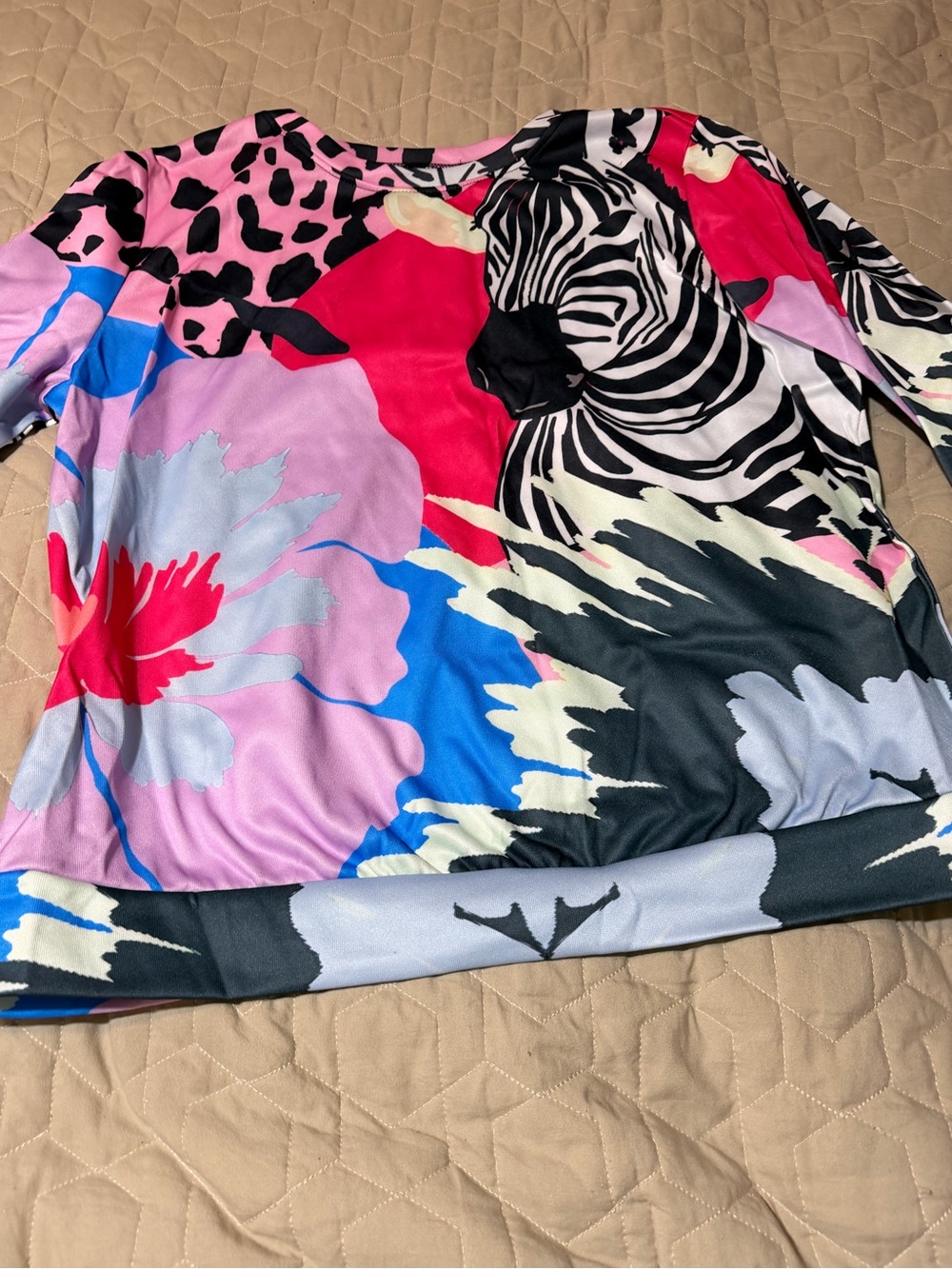 Zebra long sleeve top 2X